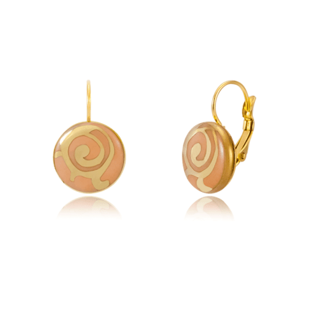 Riga Púder Szecessziós Finomporcelán Fülbevaló (kapcsos)