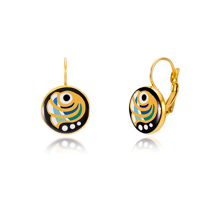 Art deco Kék Finomporcelán Fülbevaló Kapcsos Art deco Kék Finomporcelán Fülbevaló Kapcsos