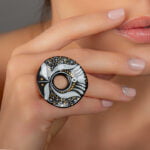 Sárközi Fekete Finomporcelán Gyűrű Nagy