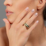 Cukorka Finomporcelán Fekete-Szürke-Arany Gyűrű