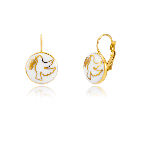 Galamb Mintás Fülbevaló Kapcsos