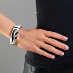 Sárközi Fehér Fekete Finomporcelán Közepes Karperec