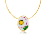 Fine Flowers Fehér virágos Medál