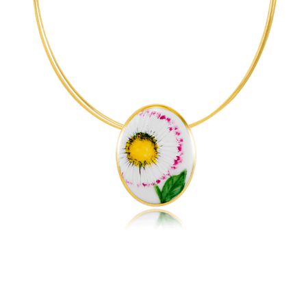 Fine Flowers Fehér virágos Medál