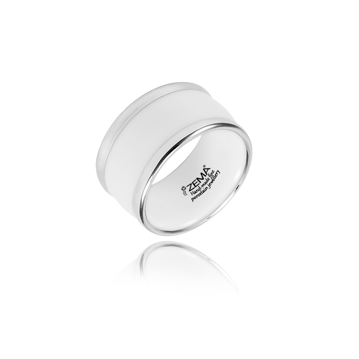 Fehér&Platina Minimal Finomporcelán Gyűrű Fehér&Platina Minimal Finomporcelán Gyűrű