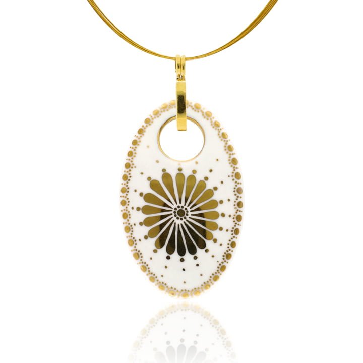 Fehér Lyukmintás Finomporcelán Ovál Medál Fehér Lyukmintás Finomporcelán Ovál Medál