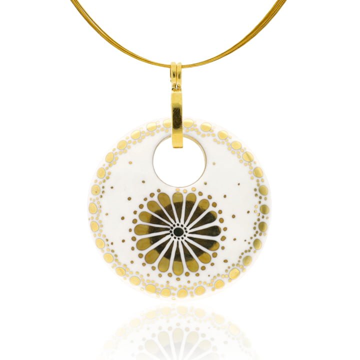 Fehér Lyukmintás Finomporcelán Medál Fehér Lyukmintás Finomporcelán Medál