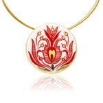 Sárközi Piros Finomporcelán Medál (Nagy)