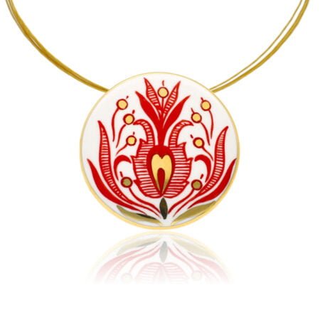 Sárközi Piros Finomporcelán Medál (Nagy)