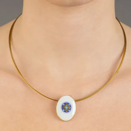 Sivatag Aranya Kék Virágos Mini Medál