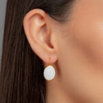 Minimalista Arany Ovális Finomporcelán Kapcsos Fülbevaló