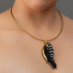 Fekete – Arany Angyalszárny Finomporcelán medál