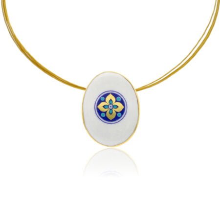 Sivatag Aranya Kék Virágos Mini Medál