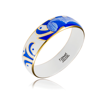 Stredný náramok Sárközi z jemného modrého porcelánu