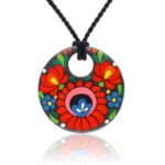 Tradičný čierny matyó jemný porcelán otváracia guľa s okrúhlym príveskom ruža (kópia)