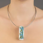 Kék Empire Medál Babér Mintával (Nagy)