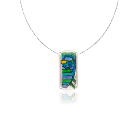 Kék Empire Medál Babér Mintával (Kicsi)