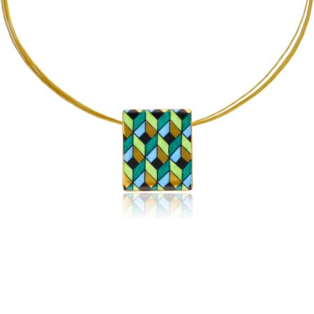 Zöld Négyzetes Rokokó Medál