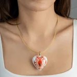 Sárközi Piros Finomporcelán Szív Medál