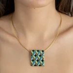 Zöld Négyzetes Rokokó Medál