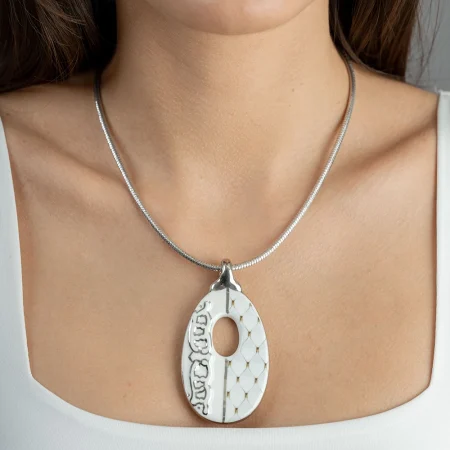 Luxury Barokk Fehér&Platina Medál