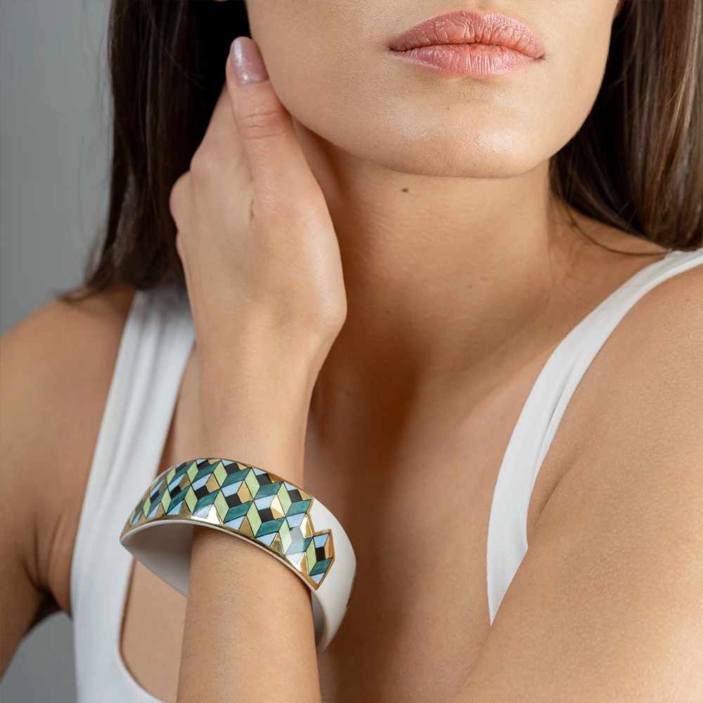 Zöld - Fehér Rokokó Karkötő Zöld - Fehér Rokokó Karkötő