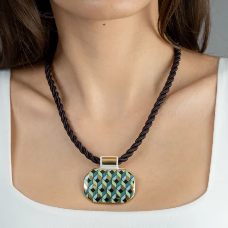 Zöld - Arany Rokokó Medál