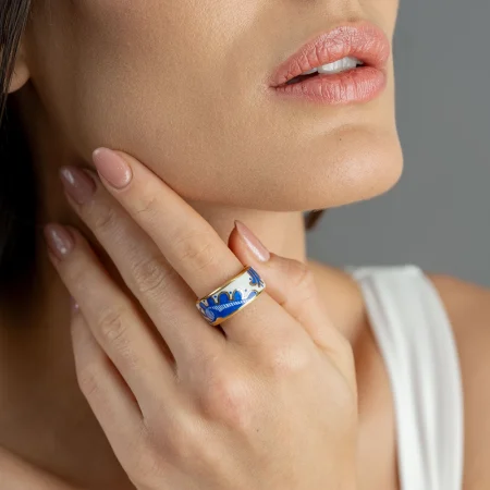 Sárközi Kék Finomporcelán Gyűrű