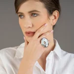 Platinázott Summer Blue Gyűrű