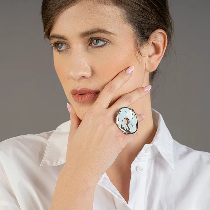 Platinázott Summer Blue Gyűrű Platinázott Summer Blue Gyűrű