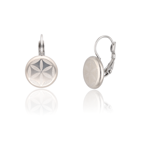 Minimal Platina Virágos Finomporcelán Fülbevaló Kapcsos